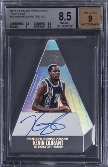 2013-14 Panini Preferred Paninis Choice Awards #73 Kevin Durant Autographed Card (#1/1) - BGS NM-MT+ 8.5/BGS 9